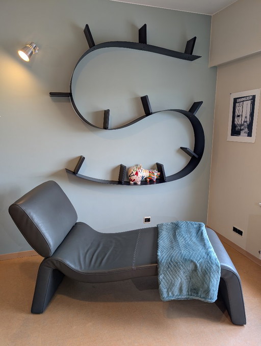 COR ONDA divano/daybed design pelle grigia