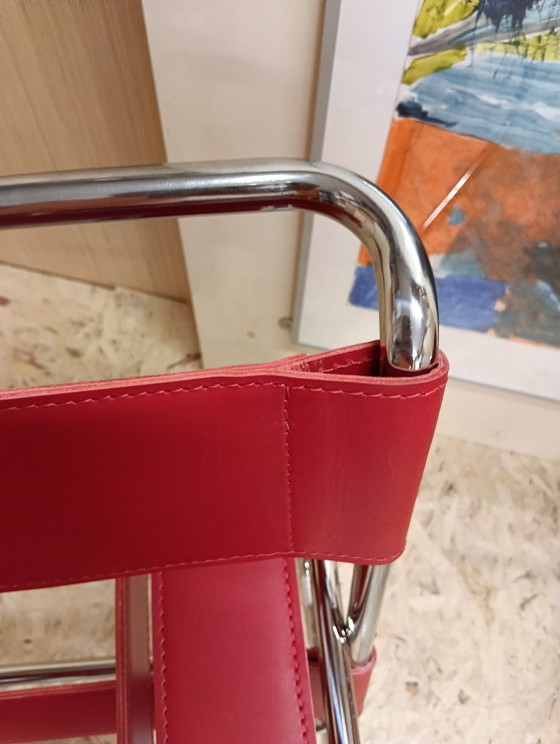 Image 1 of KNOLL Studio Set van 2 WASSILY B3 fauteuils (NIEUW) in rood leer