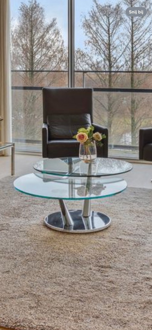 Naos Abra coffee table - Italian design with swiveling glass tops
