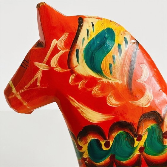 Image 1 of Statua vintage di cavallo Dala svedese XL di metà secolo di Nils Olsson, 21 cm, anni '60