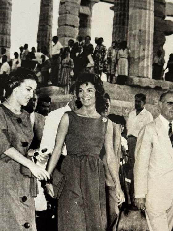Image 1 of Jackie Kennedy visits Greece. Press photo 1961