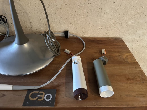 Image 1 of Vintage Tobias Grau Plafondlamp - Grote Plaat 120x40cm Lampen 2 Valbladeren