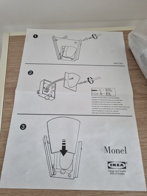 Image 1 of Vintage 2 x Ikea Monel V9416 wall lamps, 1990s, new in box