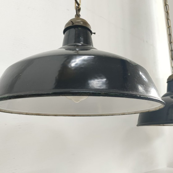Image 1 of Lampada da caffè/soffitto industriale vintage in metallo/emaillen (4 in magazzino)