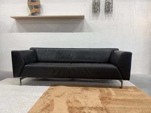 Canapé 3 places Rolf Benz Linea en cuir noir 213 – 3 5 zitsbanken, Leather (photo 2 of 6)