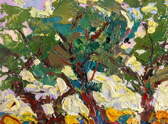 Image 1 of Original Oil Painting Summer Nature Landscape Warmth in the heart of the heat