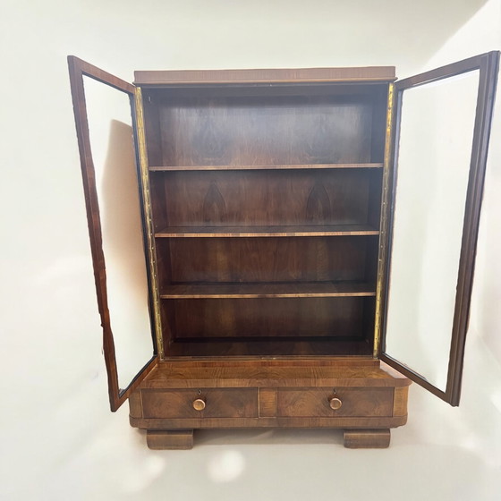 Image 1 of Art Deco display cabinet in the formal language of Bauhaus design. 1930s Germany