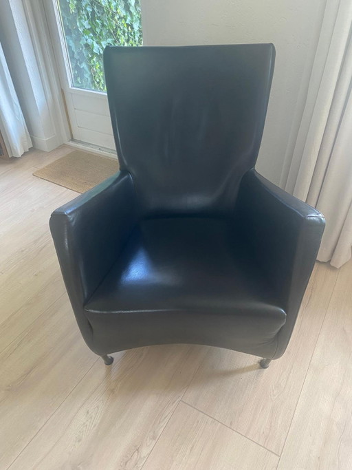 Montis Windy Fauteuil - Zwart Glad Leer – Leather