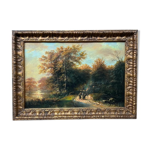 Autumn landscape. – schilderijen tekeningen, Canvas