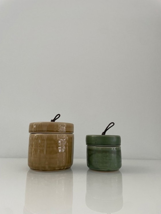 Image 1 of Set of 2 design storage jars "Artichok" – Jaydi