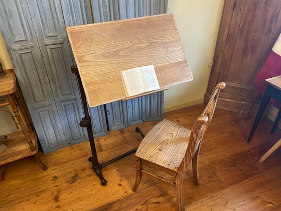 Elkhart Bedside Table Reading Table Lectern Sidway Table French antique, Wood, Iron, Black (photo 21 of 23)