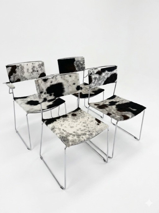 4 unieke koeienvel stoelen 