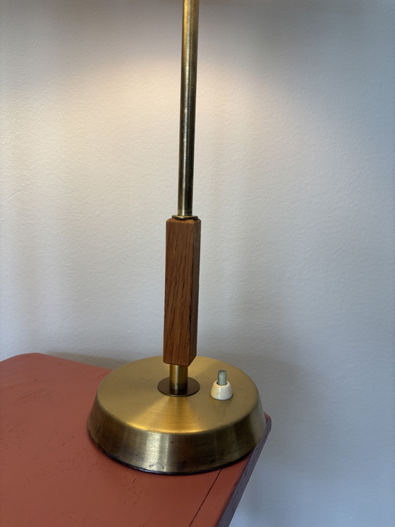 Image 1 of Prachtige set vintage messing tafellampen – Boréns Borås B8222 – Zweden 1950/1960