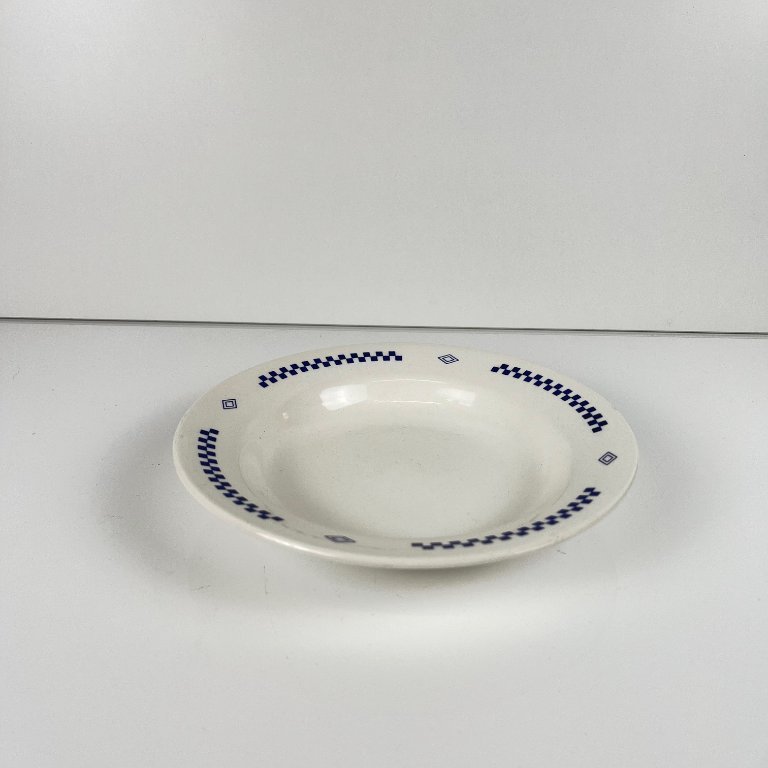 LOT 4 PETITES assiettes creuses Lustucru damier bleu ø 18 cm EUR 16,00 - FR