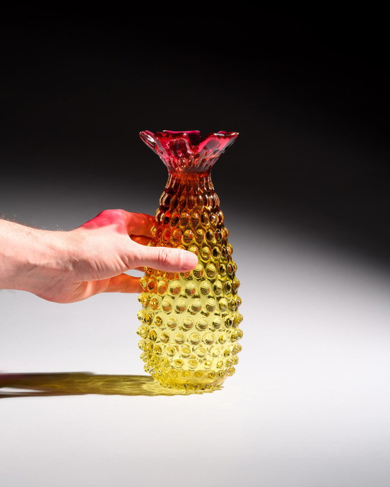 Image 1 of Frantisek Koudelka Skrdlovice Glashütte „Ananas“ Seltenes tschechisches Kunstglas 87287/23