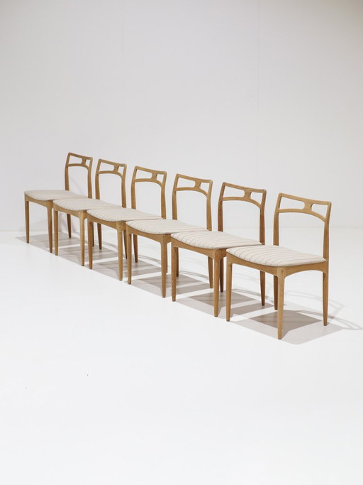 6x Chaises de salle à manger Johannes Andersen 94 Chêne Danois Vintage
