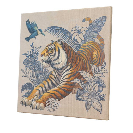 Tigre de Sumatra, acrylique sur toile, 50x50 cm, Sandra Kolondam