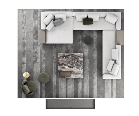 Minotti Connery Configuration 01 497x377cm Tessuto Tibet Pelle Aspen – Divani modulari, Metal, Leather (photo 4 of 8)