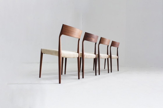 Image 1 of Ensemble de 4 chaises de salle à manger Fristho vintage milieu du siècle