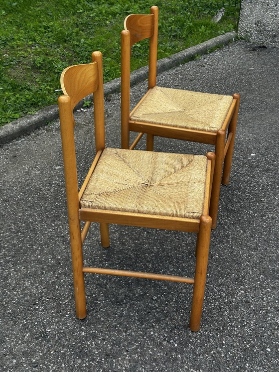 Coppia di sedie in legno e paglia – anni '50-'60 – Sedie da pranzo, Wood (photo 4 of 15)