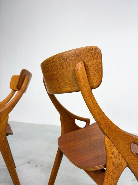 Image 1 of Set di sedie da pranzo in rovere stile Arne Hovmand Olsen