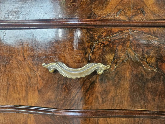 Commode Chippendale en loupe de noyer, années 1940 – Wood, Klassiek (photo 12 of 22)