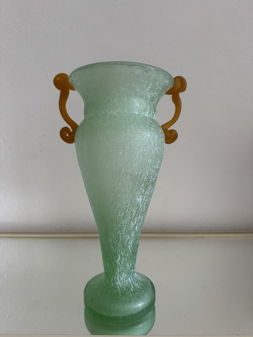 Vase amphora Murano glass Scavo vintage