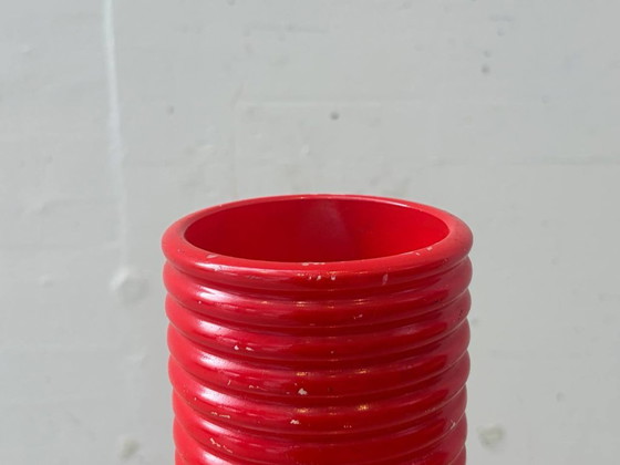 Image 1 of Lampada da tavolo rossa in pietra, stile futuristico, anni '70.