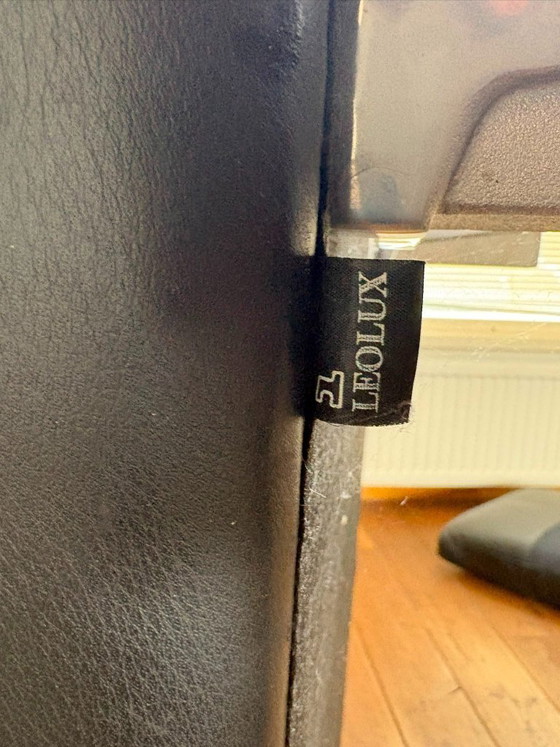 Leolux 2-seater sofa Leather black set with 2 chairs – 3-5 seaters, Metal (photo 10 of 15)