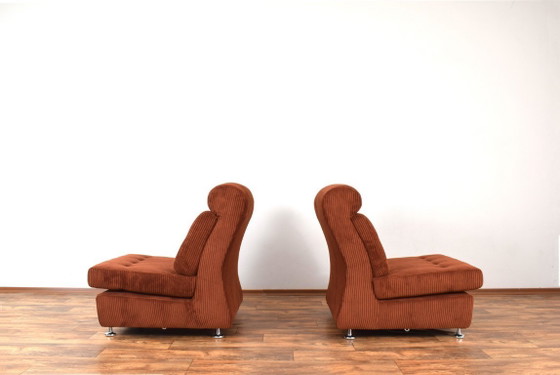 Mid-Century Italian Lounge Chairs, 1970s, Set of 2 – Loveseats, Textile (photo 4 of 17)