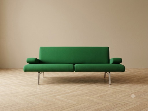 Harvink Armslag | 3 plazas | Restaurado | Lana verde – 3 5 zitsbanken, Wool, Metal