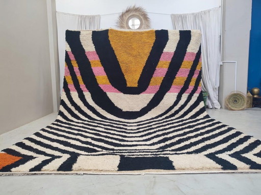 Marokkanischer Teppich aus Naturleinen, 250 x 150 cm