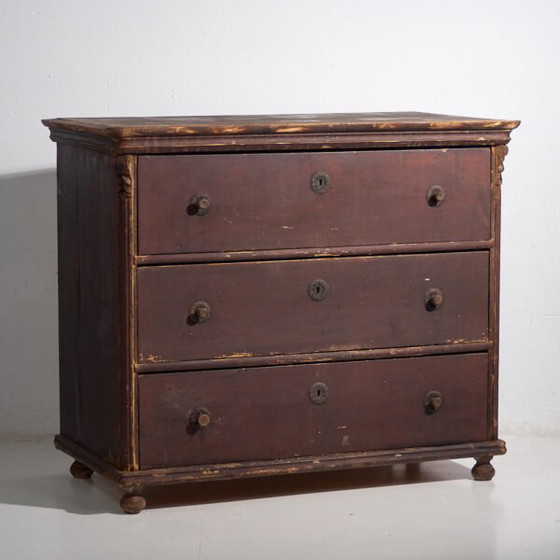 Antique chest of drawers with dark patina (c.1920) #74 (photo 5 of 40)