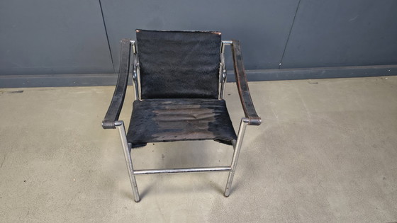 Image 1 of LC-1 Chair in black Ponyskin by Le Corbusier for Cassina 1970s