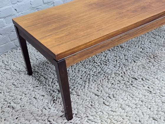 Image 1 of Large Mid-Century Design Rosewood Veneer Rectangle Coffee Table with Aluminium Trim, 1960s. 