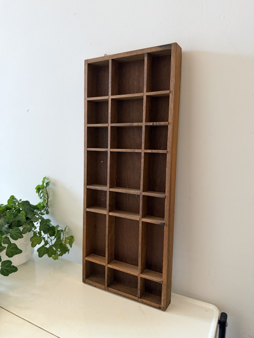 plateau à lettres vintage en bois