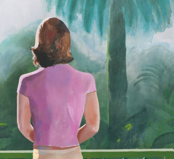 Image 1 of Op het terras - D. Hockney - 1966 - Poster 70 x 100 cm