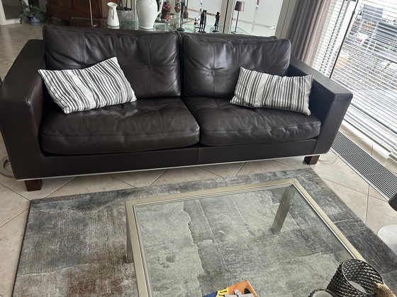 Image 1 of Mooie donkerbruine 2 1/2 zitbank van Roche Bobois