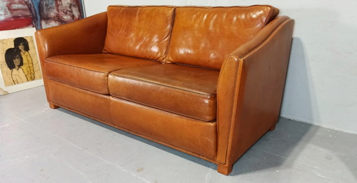 Cognac leather sofa 