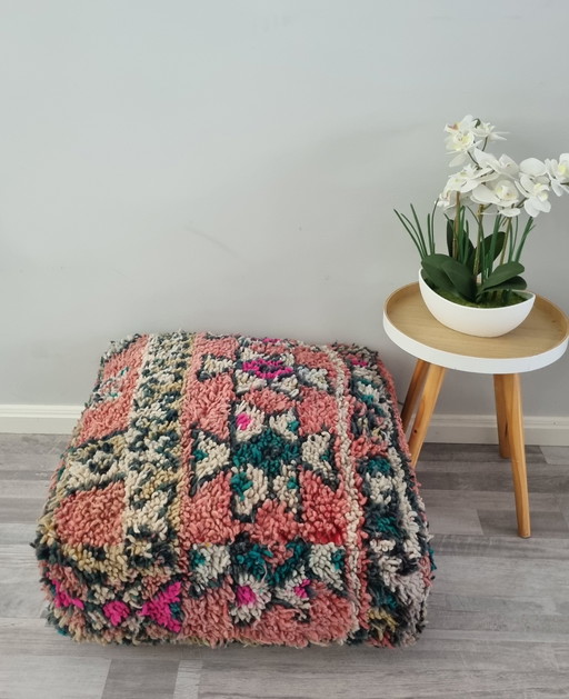 Vintage Berber Pouf, marokkanisches Sitzkissen