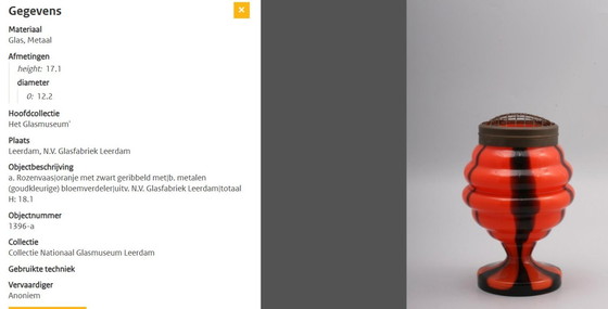 Image 1 of Dispensador de flores de cristal Art Decó Tango años 20/30