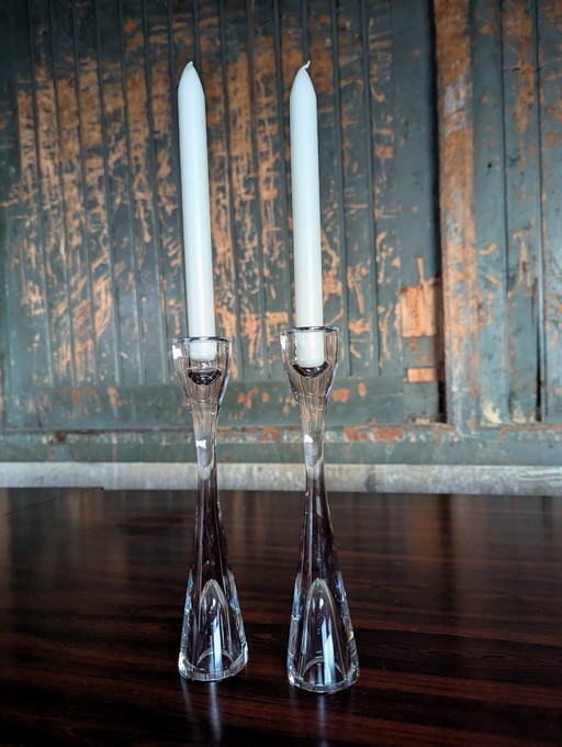 Vintage glass candlesticks