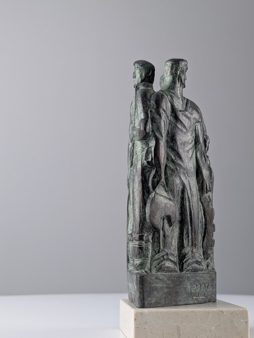 Basque Bronze Sculpture "Sustraiak" by Larrañaga, Signed & Numbered, 2001