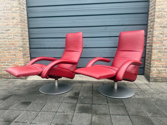 2x poltrone relax Jori Yoga rosse Medi Multi-move PARI AL NUOVO!! – Pelle, Metallo (photo 4 of 15)