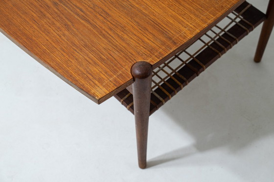 Table basse vintage en teck avec cannage, années 1960 – Louis van Teeffelen, Tables basses, Bois (photo 9 of 15)