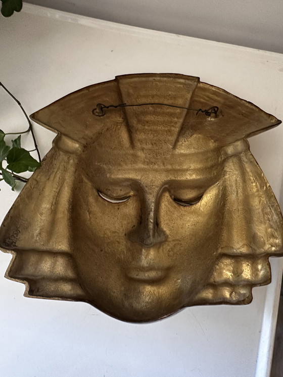 Image 1 of Maschera in ottone vintage del faraone