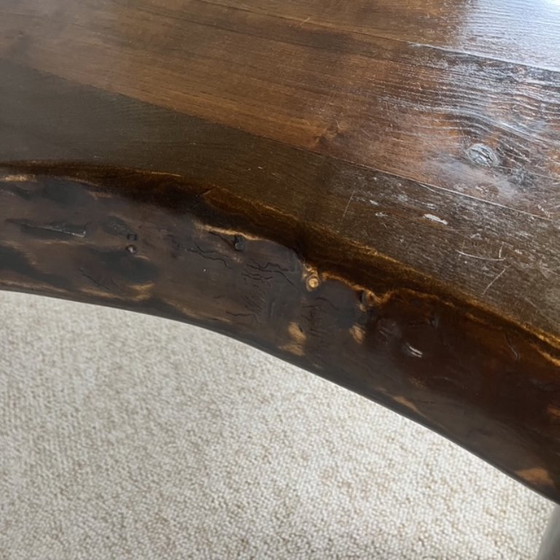 Image 1 of Mesa de centro rústica de madera maciza, estilo Wabi-Sabi, década de 1970.