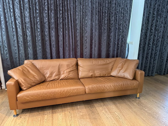 Image 1 of Frigerio design banken set – 4-zits & 2-zits – Cognac leer – Vintage (30 jaar