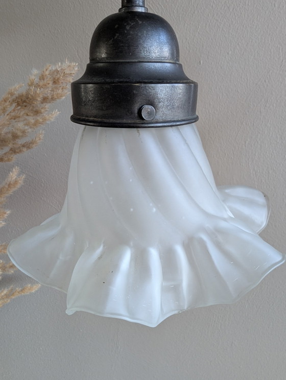 Image 1 of Romantic wall lamp with opaline glass lampshade