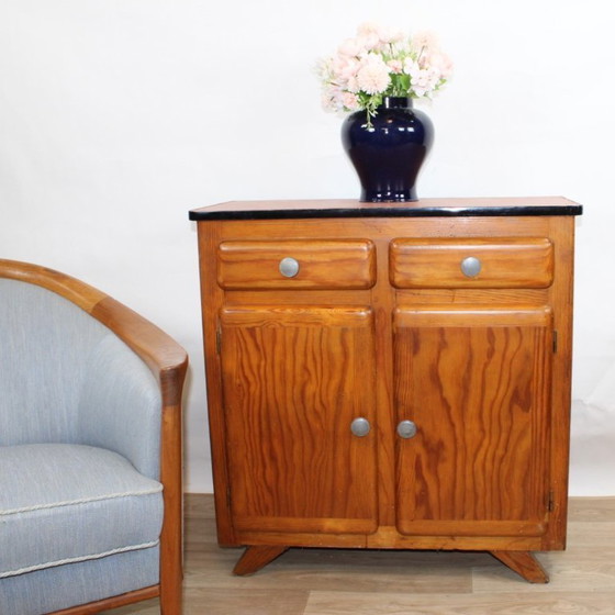 Image 1 of Commode Mado vintage Terra Cotta et chêne clair, années 1960